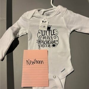Gerber White 'Little Miss Scream Queen' Bodysuit